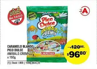 Atomo Conviene Pico Dulce Animals Cremy Caramelo Blando x 150g oferta