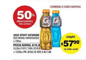Atomo Conviene Gatorade Jugo Sport Distintas Variedades x 750cc oferta