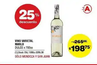 Atomo Conviene Marlo Dulce Vino Varietal x 750cc oferta