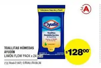 Atomo Conviene Ayudín Limón Toallitas Húmedas Flow Pack x 24 unid oferta