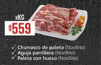 Supermercados Aiello Churrasco De Paleta (Novillito), Aguja Parrillera (Novillito), Paleta Con Hueso (Novillito) oferta