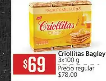 Supermercados Aiello Bagley Criollitas 3x100g oferta