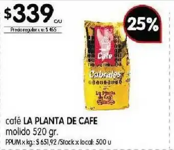 Disco La Planta De Cafe Molido Café 520gr oferta