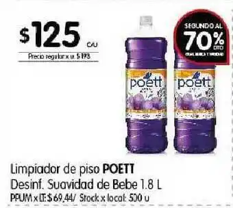 Disco Poett Desinf. Limpiador De Piso Suavidad De Bebe 1.8L oferta