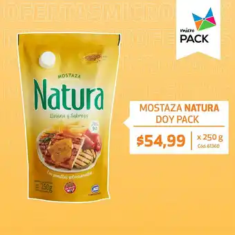 Micropack Natura Mostaza Doy Pack x 250g oferta
