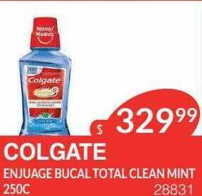 Masivos Colgate enjuage bucal total clean mint oferta