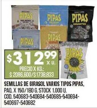 Coto Semillas de girasol varios tipos pipas oferta