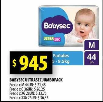 Punto Mayorista Babysec ultrasec jumbopack oferta