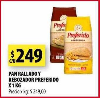 Punto Mayorista Pan rallado y rebozador preferido x 1 kg oferta