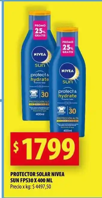 Punto Mayorista Protector solar nivea sun fps30 oferta