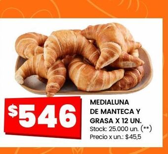 Changomas Medialuna de manteca y grasa x 12 un oferta