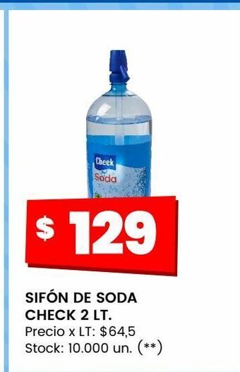 Changomas Sifón de soda check 2 lt. oferta