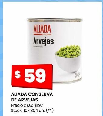 Changomas Aliada conserva de arvejas oferta