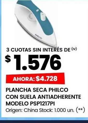 Changomas Plancha seca philco oferta