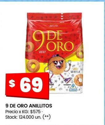 Changomas 9 de oro anillitos oferta