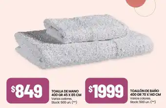 Changomas Toalla de mano 400 gr 45 x 85 cm oferta