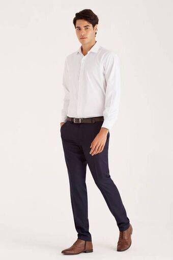 Pantalón de vestir ss 100 liso azul marino