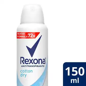 Supermercados Comodin Desodorante antitranspirante rexona cotton dry en aerosol 150 ml oferta