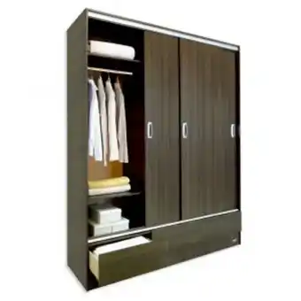 Placard 3 puertas corredizas 3 cajones platinum max 633 color tabaco