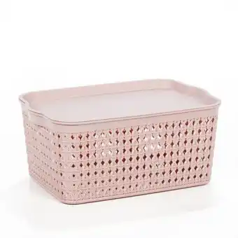 Easy Caja plastica c-tapa knit 7l rosa oferta