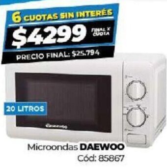 Diarco Microondas Daewoo oferta