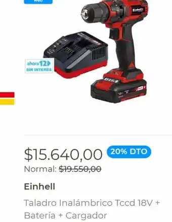 Easy Taladro Inalámbrico Tccd 18V + Bateria + Cargador oferta