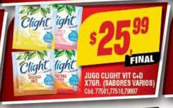 Supermercados Yaguar Jugo Clight Vit C+D x 7gr oferta