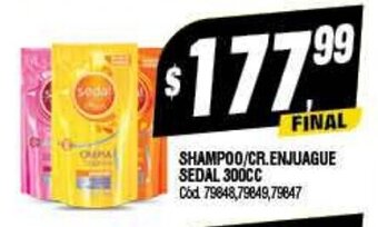 Supermercados Yaguar Shampoo/Cr.Enjuague Sedal 300cc oferta