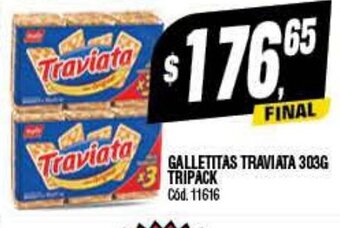 Supermercados Yaguar Galletitas Traviata 303g Tripack oferta