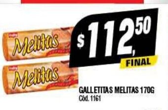 Supermercados Yaguar Galletitas Melitas 170g oferta