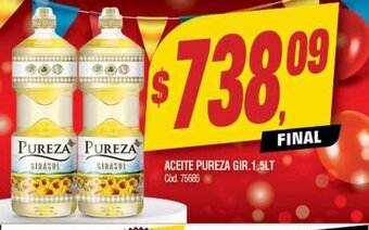Supermercados Yaguar Aceite Pureza Gir. 1.5Lt oferta