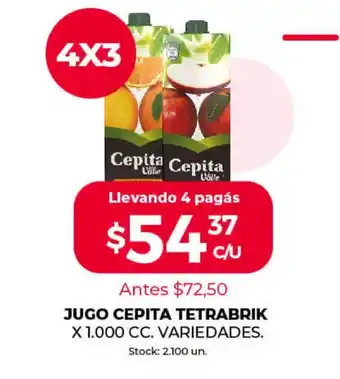 Supermercados Tadicor Jugo Cepita Tetrabrik x 1.000cc Variedades oferta