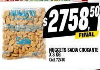 Supermercados Yaguar Nuggets Sadia Crocante X 3 KG oferta