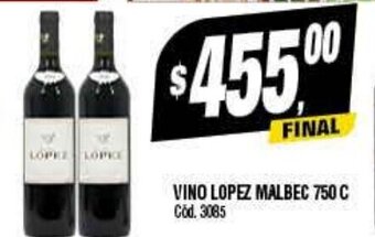 Supermercados Yaguar Vino Lopez Malbec 750 C oferta