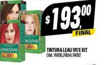 Supermercados Yaguar Tintura Leau Vive kit oferta