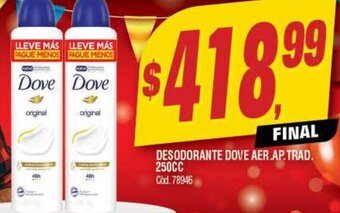 Supermercados Yaguar Desodorante Dove Aer.Ap.Trad. 250CC oferta