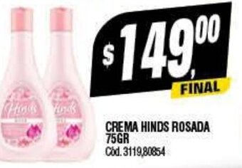 Supermercados Yaguar Crema Hinds Rosada 75GR oferta