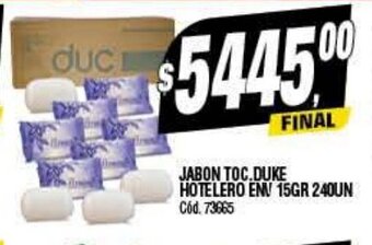 Supermercados Yaguar Jabon Toc.Duke Hotelero Env 15GR 240UN oferta