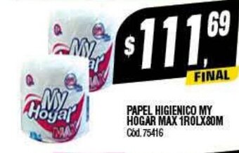Supermercados Yaguar Papel Higienico My Hogar Max 1Rolx80M oferta