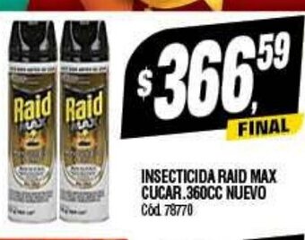 Supermercados Yaguar Insecticida Raid Max Cucar. 360CC Nuevo oferta