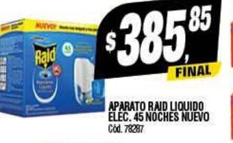 Supermercados Yaguar Aparato Raid Liquido Elec. 45 Noches Nuevo oferta