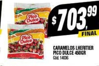 Supermercados Yaguar Caramelos Lheritier Pico Dulce 450 GR oferta
