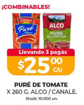 Supermercados Tadicor Puré De Tomate x 260g Alco / Canale oferta