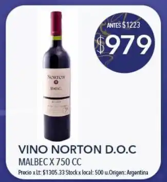 Jumbo Vino norton d.o.c. oferta