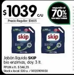 Jumbo Jabón líquido skip 3l oferta