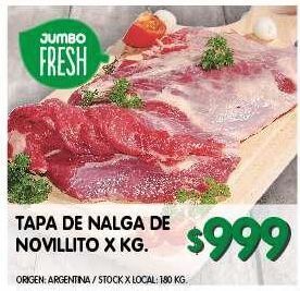 Jumbo Tapa de nalga de novillito x kg oferta