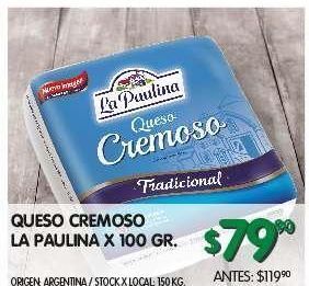 Jumbo Queso cremoso la paulina x 100g oferta