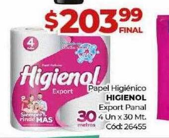 Diarco Papel higiénico higienol export panal 4 oferta