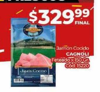 Diarco Jamón cocido cagnoli feteado x 150 gr oferta