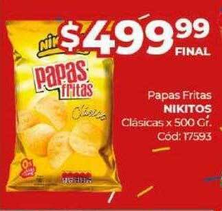 Diarco Papas fritas nikitos clásicas x 500 gr oferta